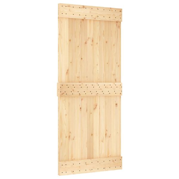 vidaXL Sliding Door with Hardware Set 35.4x82.7" Solid Wood Pine