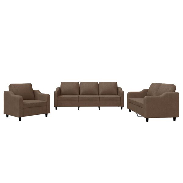 vidaXL Sofa Set Brown Fabric (100% polyester), metal, textilene, plywood