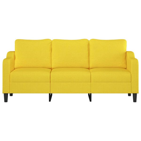 vidaXL 3-seater Sofa Light Yellow Fabric (100% polyester) 3-seater