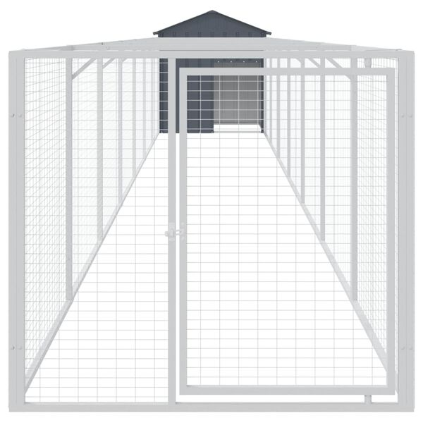 vidaXL Dog House Anthracite Galvanized Steel 46.1 x 320.9 x 48.4 in