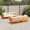 vidaXL Garden Sofa Set Wax brown and cream