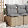 vidaXL Garden Sofa Beige PE Rattan Single Modular Garden Sofa Square