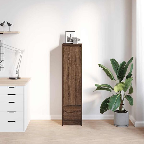 vidaXL Highboard Brown Oak Engineered Wood Tall Highboard Rectangular