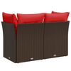 vidaXL Garden Sofa with Cushion 7 pcs Brown and red Poly rattan