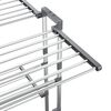 vidaXL 2-Tier Laundry Drying Rack with Wheels Silver 23.6"x27.6"x41.7"
