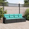 vidaXL Garden Sofa Set Black Poly Rattan Standard for a 4-piece sofa set