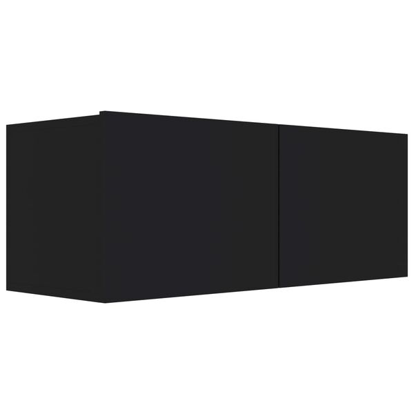 vidaXL TV Cabinet Black 31.5x11.8x11.8" Engineered Wood