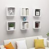 vidaXL Cube Shelf Set of 6 White Engineered wood