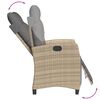 vidaXL Reclining Garden Chair Mix beige PE rattan Adjustable Footrests