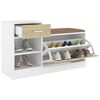vidaXL Shoe Bench White and Sonoma Oak Engineered wood, MDF, faux leather