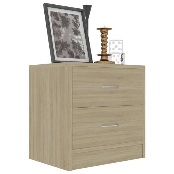 vidaXL Bedside Cabinet Sonoma Oak Engineered Wood Bedside Cabinet