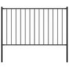 vidaXL Fence Panel with Posts Powder-coated Steel 5.9 ft x 2.5 ft Black