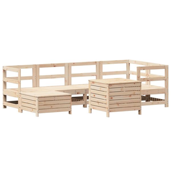 vidaXL Garden Sofa Set Natural wood Solid pine wood Large Modular