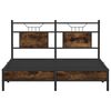vidaXL Bed Frame Smoked Oak Engineered Wood and Steel Full Bed Frame