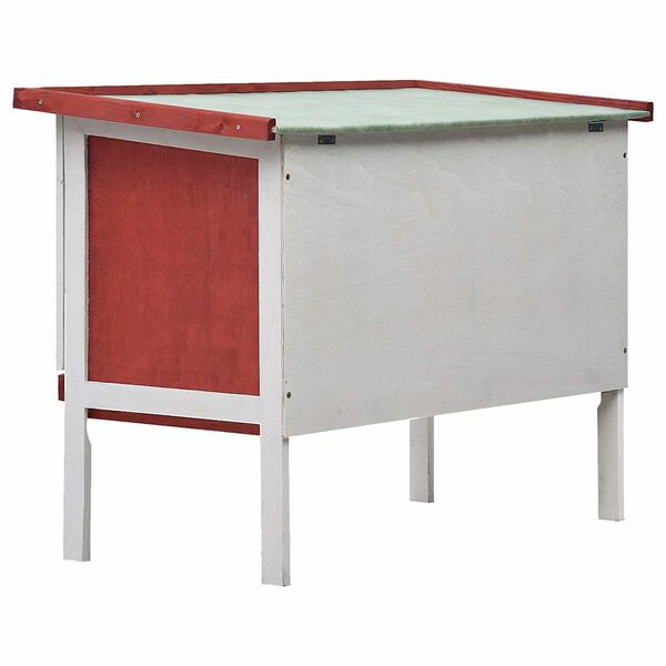 vidaXL Rabbit Hutch Red Solid Pine Wood One Size Adjustable Armrests