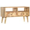 vidaXL TV Cabinet Natural Wood Solid Mango Wood Compact TV Cabinet