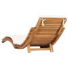 vidaXL Sun Lounger Set of 2 Teak wood and cream white cushion
