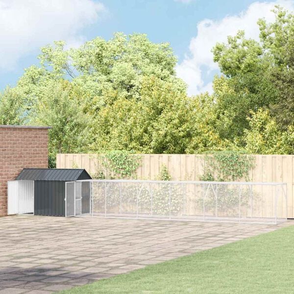 vidaXL Bird Cage Anthracite 323.43 x 43.70 x 55.91 in Galvanised Steel