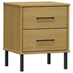 vidaXL Bedside Cabinet Brown Solid pine wood Standard Bedside Cabinet