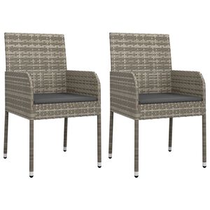 vidaXL Garden Chair Set of 2 Grey