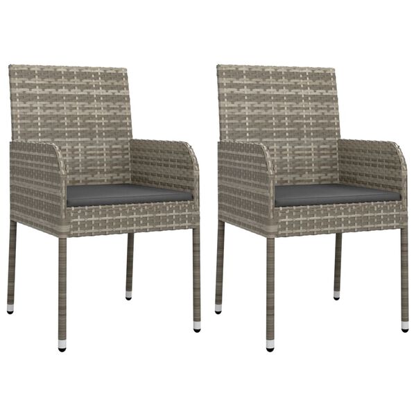 vidaXL Garden Chair Set of 2 Grey