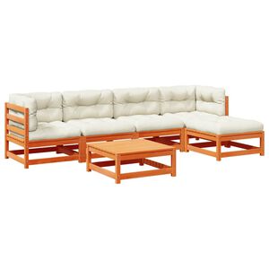 vidaXL Patio Sofa Set Wax brown and cream