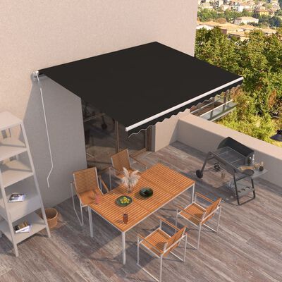 vidaXL Automatic Retractable Awning 157.5"x118.1" Anthracite