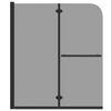 vidaXL Folding Shower Enclosure 2 Panels ESG 37.4"x55.1" Black
