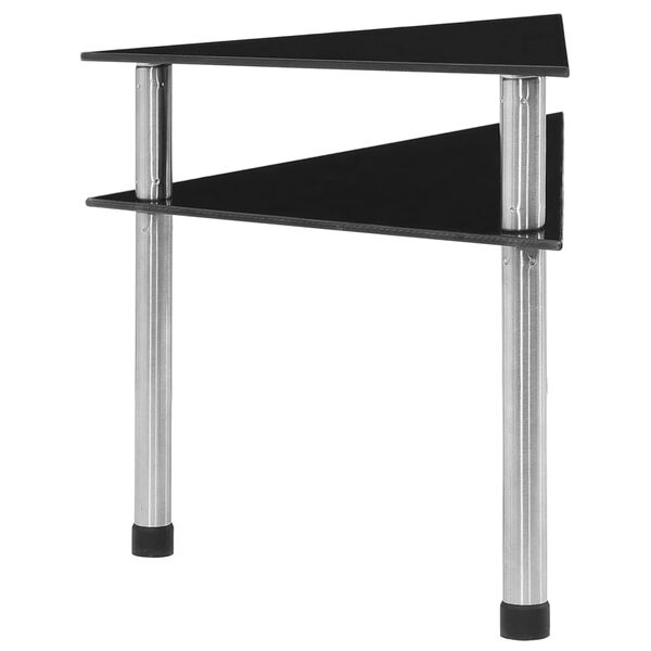 vidaXL Kitchen Shelf Black 19.5x13.8x10.2" Tempered Glass