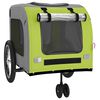 vidaXL Pet Bike Trailer Green and Grey Oxford fabric, Iron, PVC