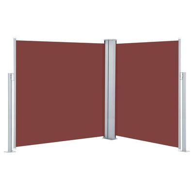 vidaXL Retractable Side Awning Brown 55.1"x236.2"