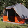 vidaXL Tipi Tent Grey and Orange 140.94 x 116.54 x 101.57 in Taffeta