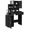 vidaXL Dressing Table Black Engineered wood, glass 31.5x13.8x52.0 in