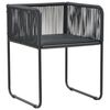 vidaXL Garden Dining Set Black PE Rattan Standard Durable