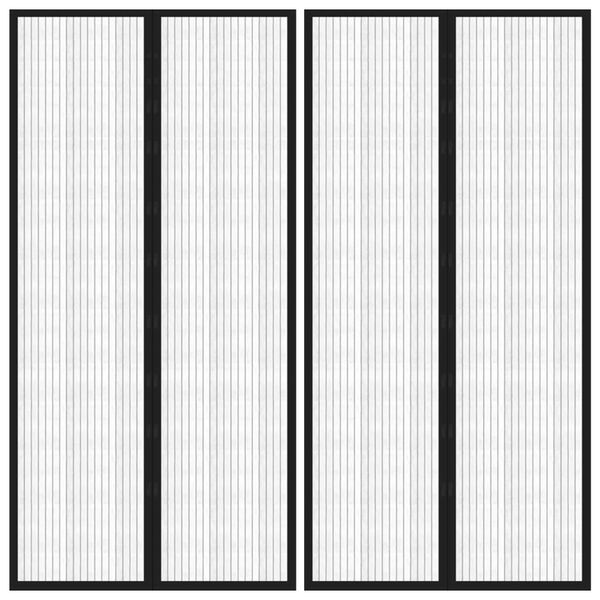 vidaXL Insect Door Curtains 2 pcs with Magnet Blocks Black 86.6x39.4"
