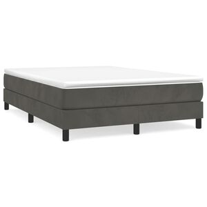 vidaXL Bed Frame Dark Grey Velvet, plywood, engineered wood Queen
