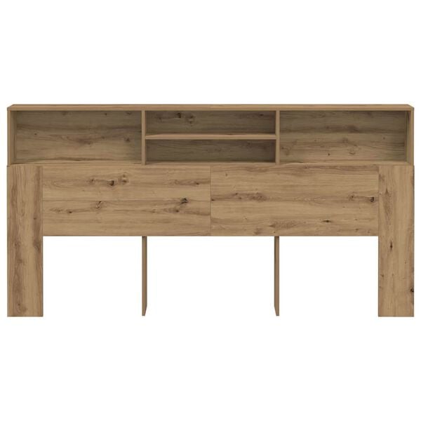 vidaXL Headboard Cabinet Artisian Oak 78.7x7.5x40.7" Engineered Wood