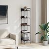vidaXL Bookshelf Brown oak Engineered wood, powder-coated steel 5-Tier