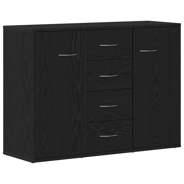 vidaXL Sideboard Black Oak 34.6x11.8x25.2" Engineered Wood