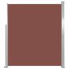 vidaXL Side Awning Brown Steel frame, 100% polyester with PU coating