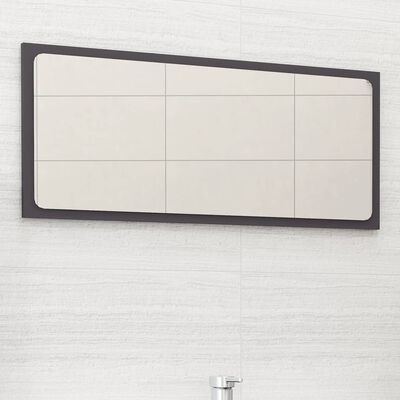 vidaXL Bathroom Mirror Gray 31.5"x0.6"x14.6" Engineered Wood