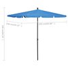vidaXL Garden Parasol Azure Blue Polyester 82.7in x 55.1in Tiltable