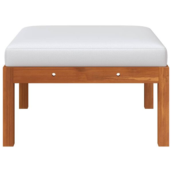 vidaXL Garden Lounge Set Cream White, Black Solid Acacia Wood, Rope Medium