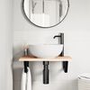 vidaXL Basin Shelf Wall Mounted Steel and Solid Wood Oak