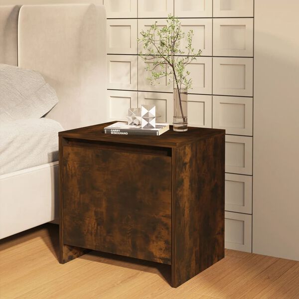 vidaXL Bedside Cabinet Smoked oak Engineered wood Standard