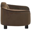 vidaXL Dog Sofa Brown Plush, solid pine wood, foam 26.4 x 18.5 x 14.2 in