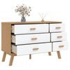 vidaXL Drawer Cabinet OLDEN White and Brown Solid Wood Pine