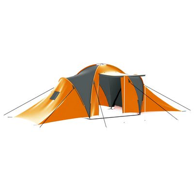 Wreedheid genezen Omringd vidaXL Camping Tent 9 Persons Fabric Gray and Orange | vidaXL.com