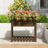 vidaXL Planter Honey Brown Solid Pine Wood Medium Durable Planter