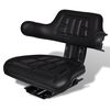 vidaXL Tractor Seat Black Steel Standard Adjustable Armrests